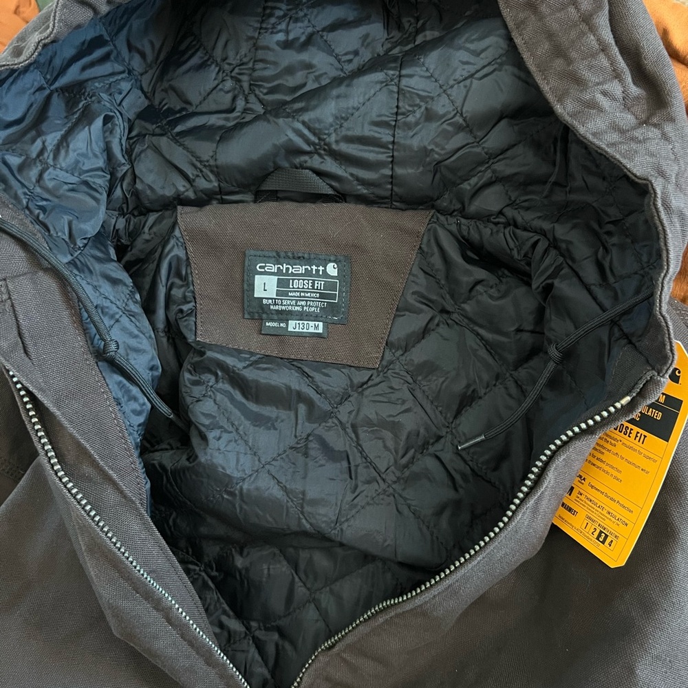 Carhartt Dark Brown Quilted Jacket J-130 - Picture 2 of 7